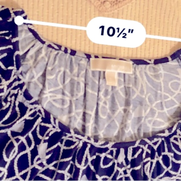 Michael Kors Womens Sz XL dark navy blue Nautical Blouse - Picture 9 of 13